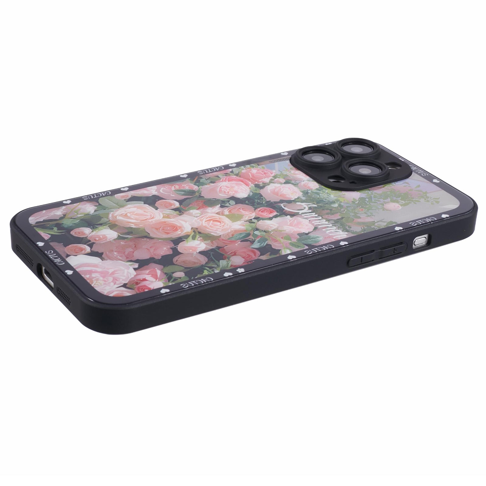 KYW Series for iPhone 15 Pro Phone Case Floral Pattern Tempered Glass Hard Back Cover KYW Series for iPhone 15 Pro Phone Case Floral Pattern Tempered Glass Hard Back Cover